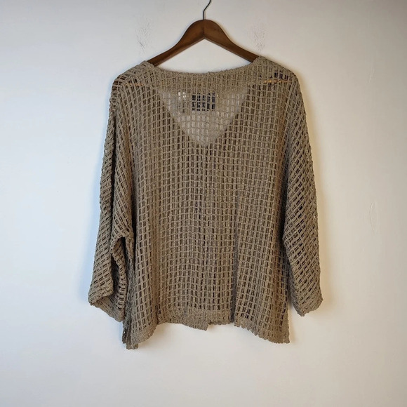 Tan Mesh Oversized Cardigan - Picture 6 of 6